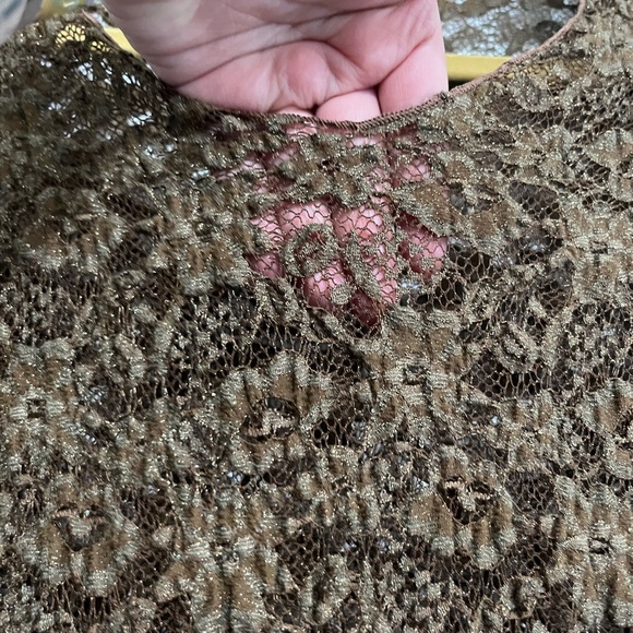 Fairy Core Top brown Sheer All over Lace Detail Size S/M Long Sleeve Y2K witchy - Picture 6 of 14